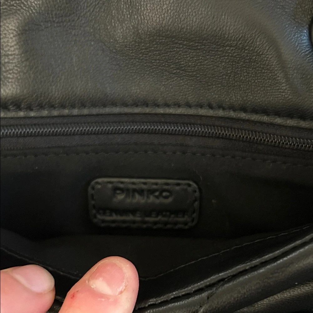 Pinko Black Crossbody Bag with Black Chain Strap - Picture 7 of 8